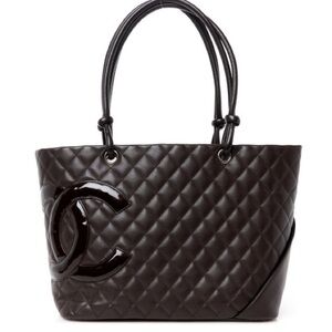 Chanel brown ligne large handbag bag Tote